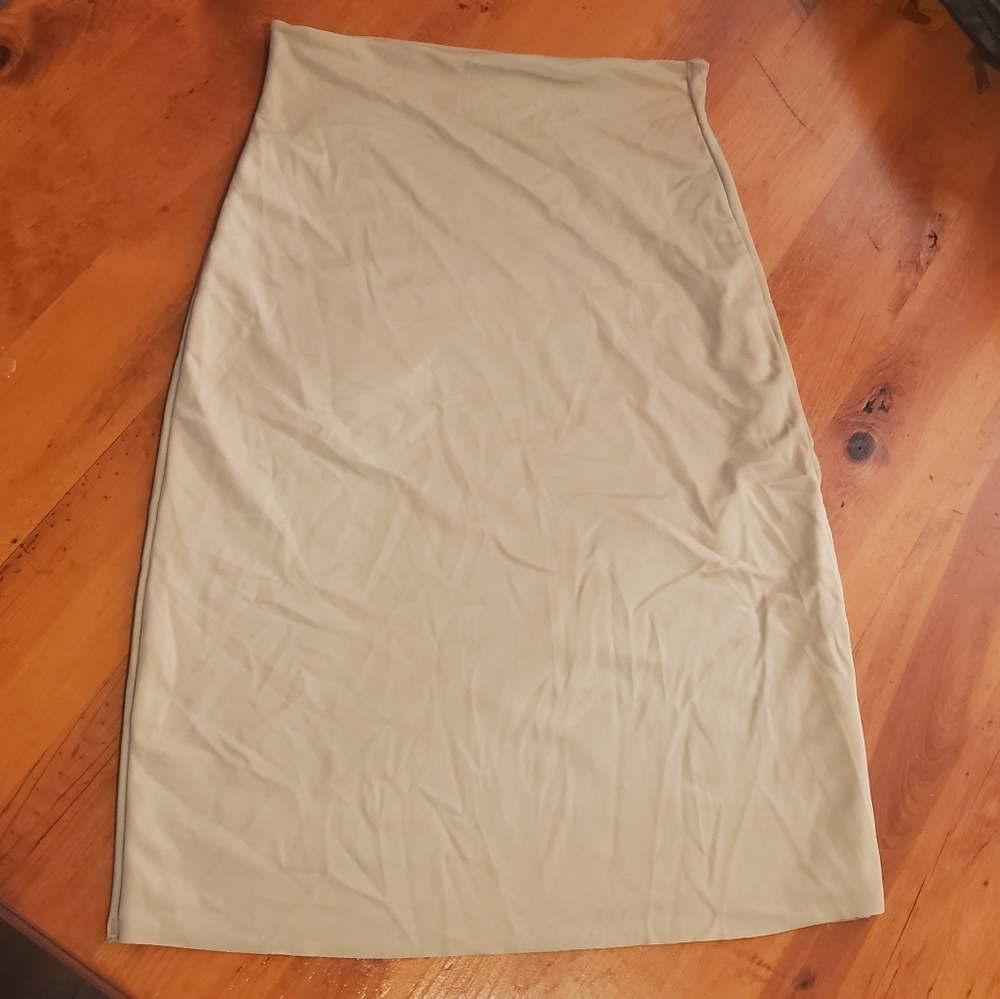 Assets By SPANX Tummy Control Shape Wear Slip Skirt In Nude Khaki Size Large